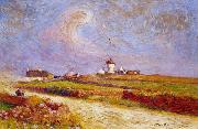 unknow artist Countryside with Windmill, near Batz Spain oil painting artist